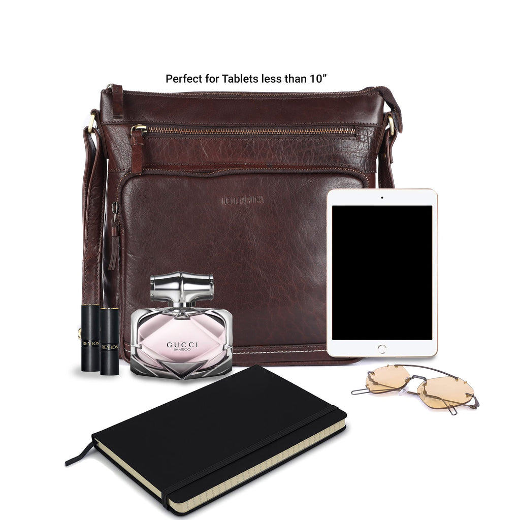 Extra-Large Genuine Leather Crossbody Purse Y244