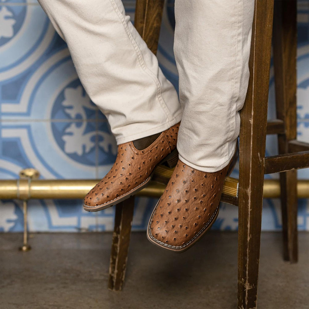 Cowboy Boots for Men with Embroidered Square Toe D30795