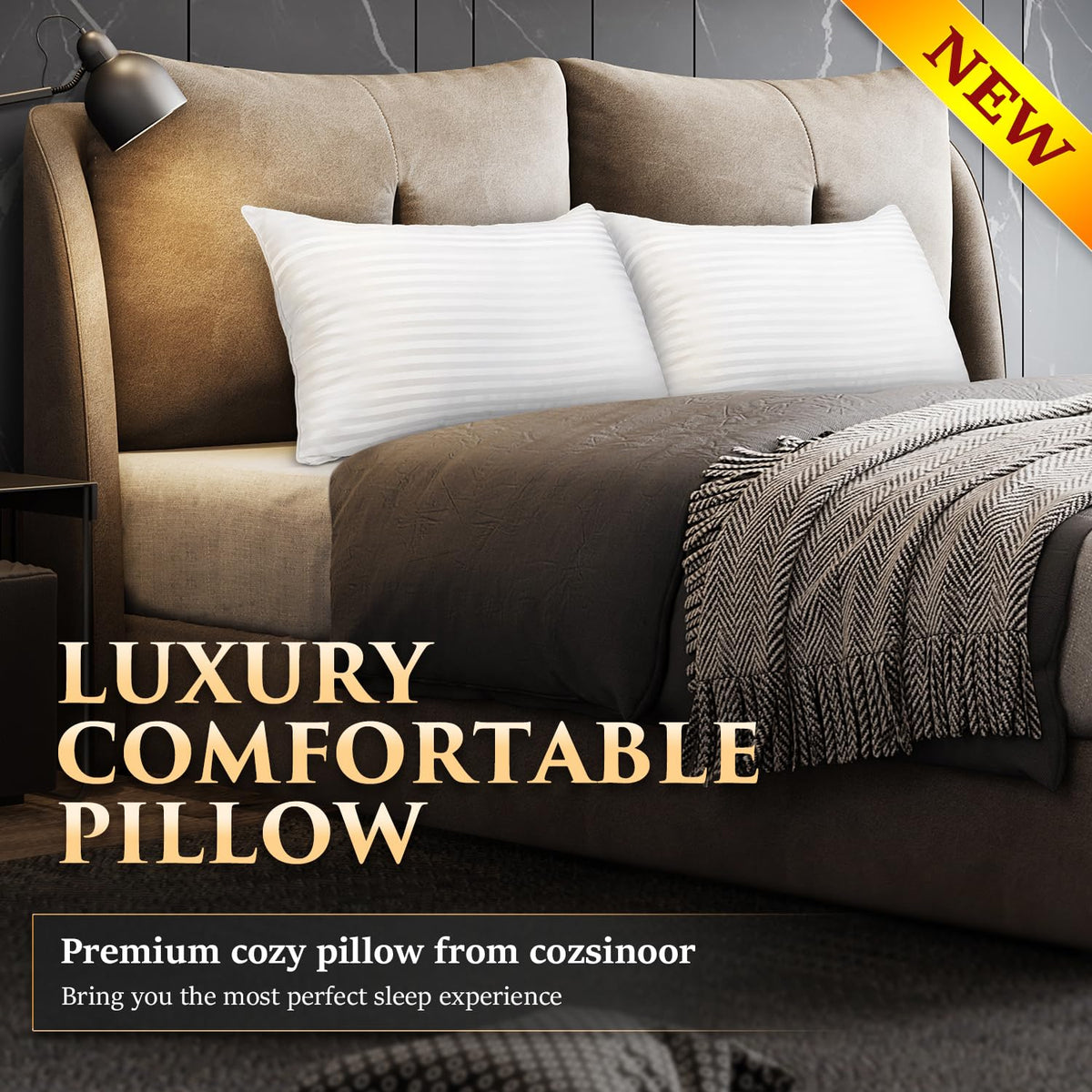 Queen Size Microfiber Bed Pillows Set of 2 O711