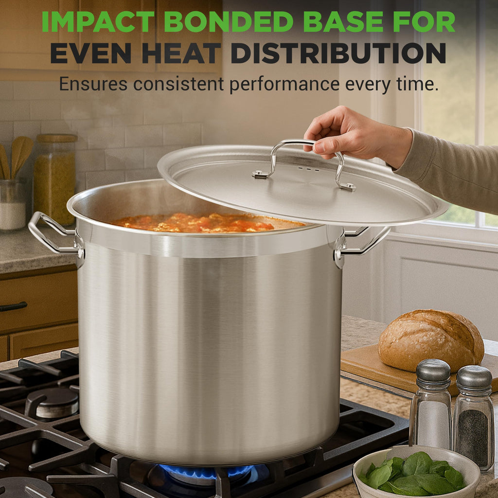 Stainless Steel Stock Pot with Lid 40 Qt F298481