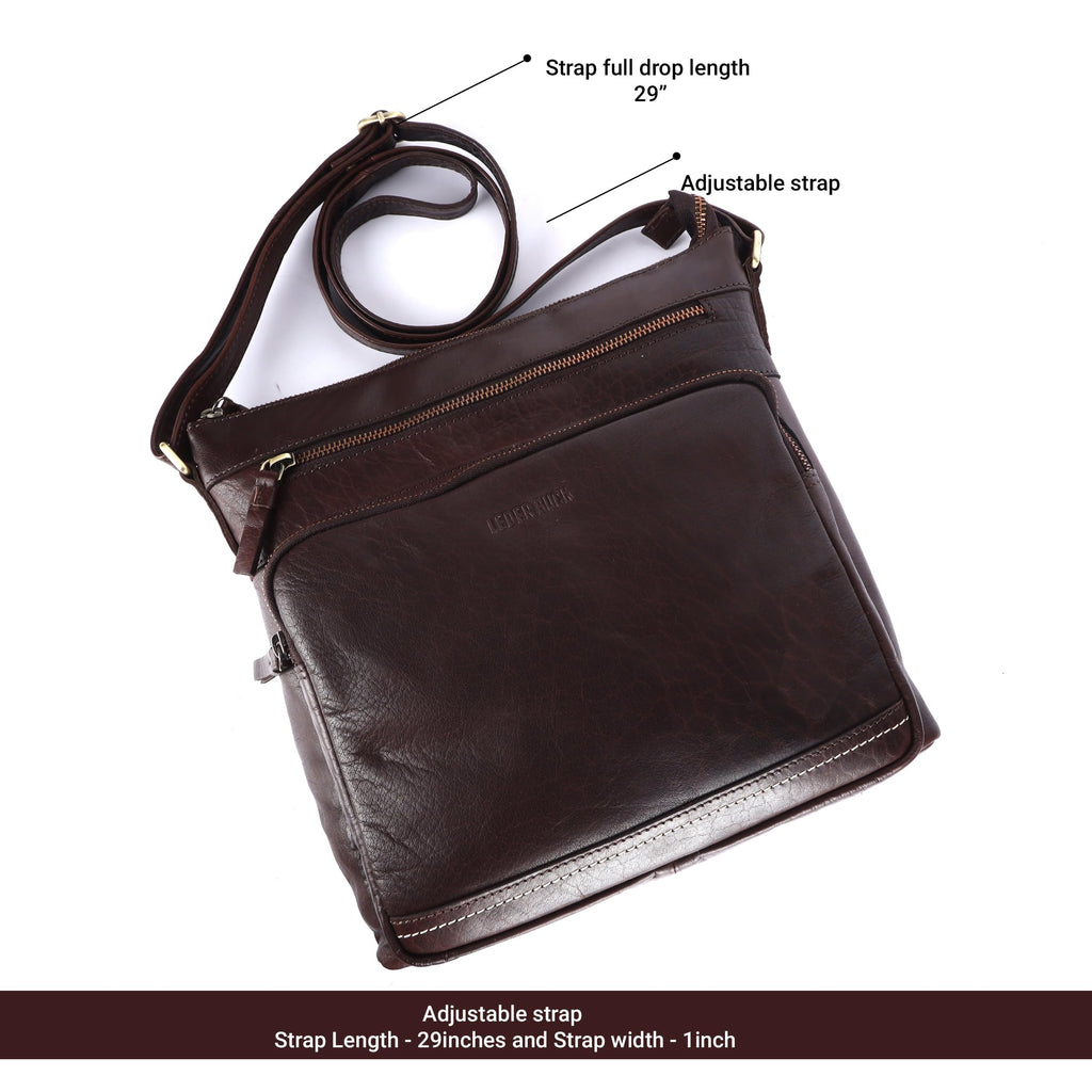 Extra-Large Genuine Leather Crossbody Purse Y244