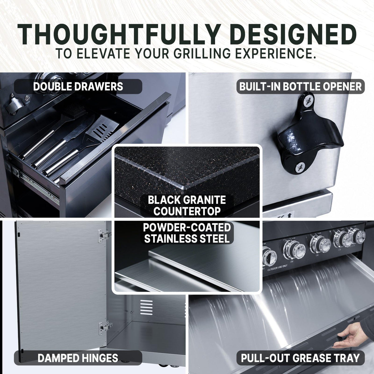 106" Propane BBQ Grill with Pizza Oven K4421
