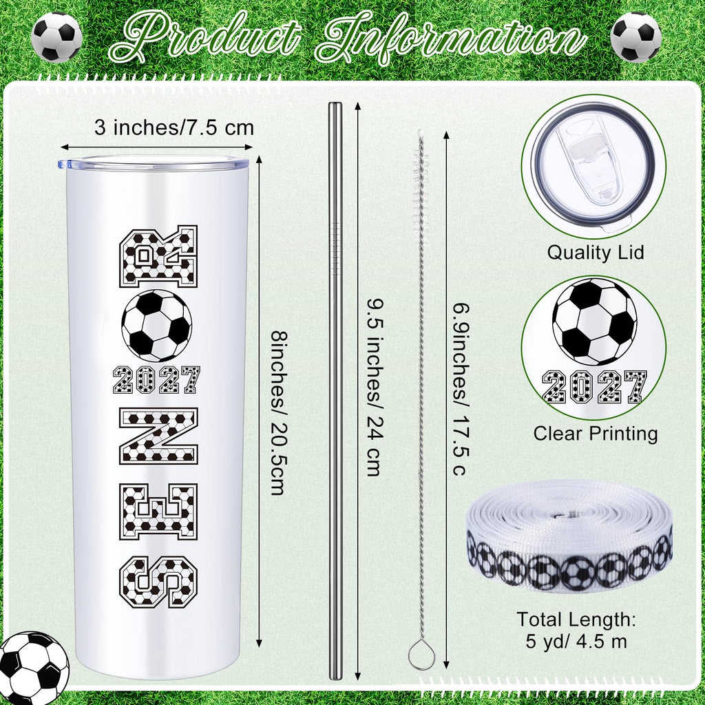 20 oz Soccer Tumblers Cups S8232