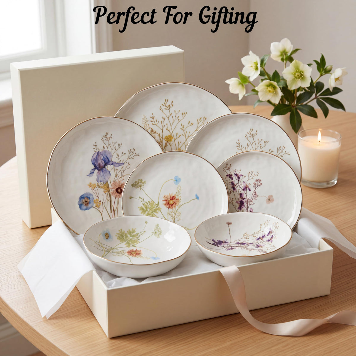 12-Piece Glossy White Porcelain Dinnerware Set for 4 U594