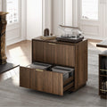 Black Walnut 2 Drawer Fluted Lateral File Cabinet P6938