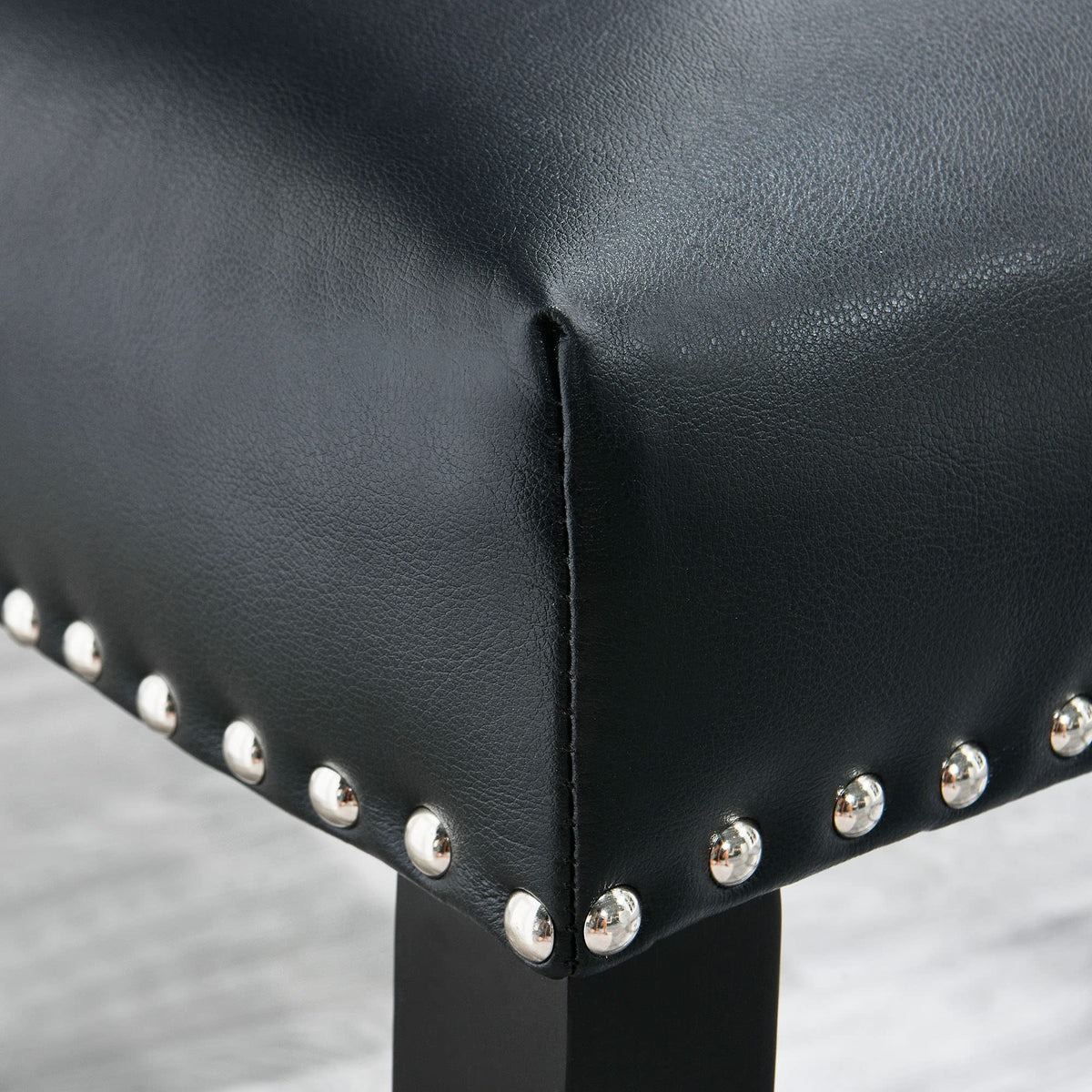 Black PU Leather Upholstered Dining Chairs Set of 2 O785