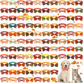 100 Pcs Fall Dog Bow Adjustable Pet Bowtie Collar K5148