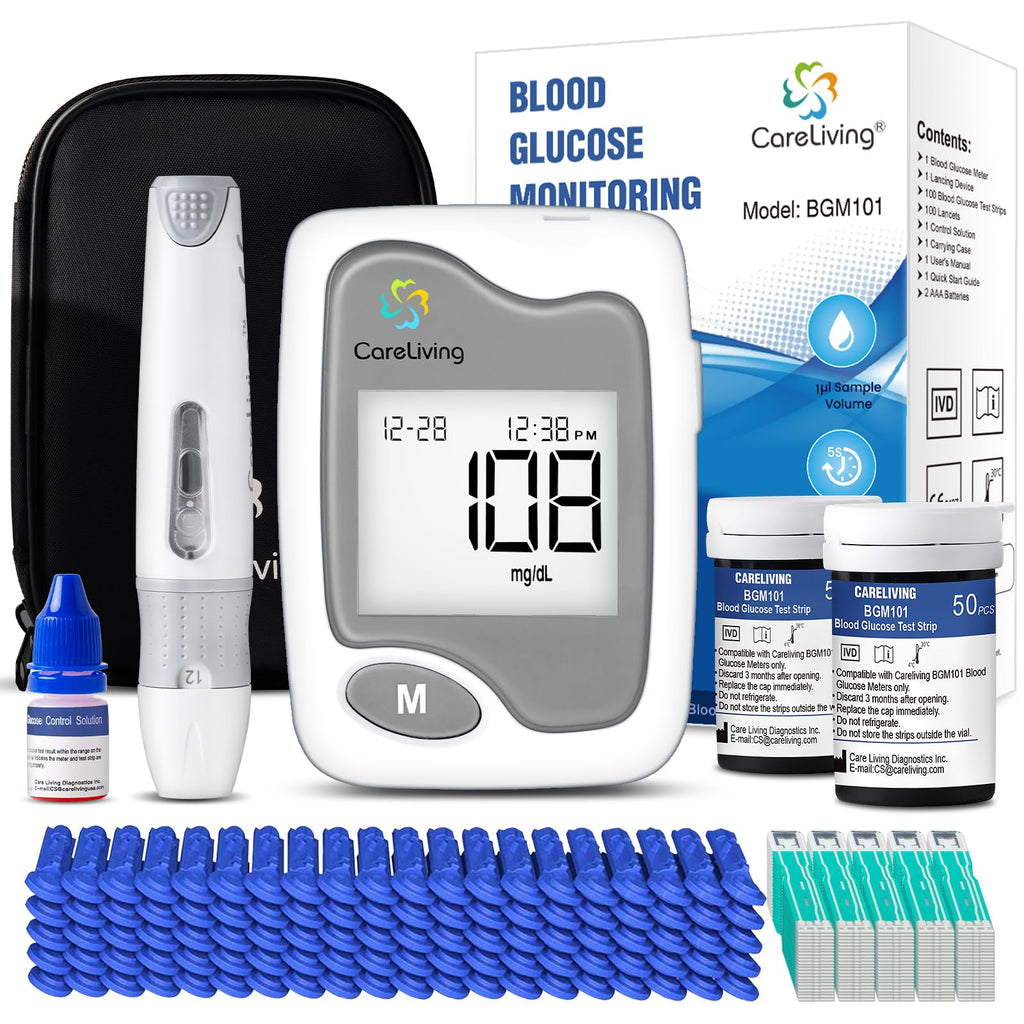 Blood Glucose Monitor Kit with 100 Test Strips and 100 Lancets S45065