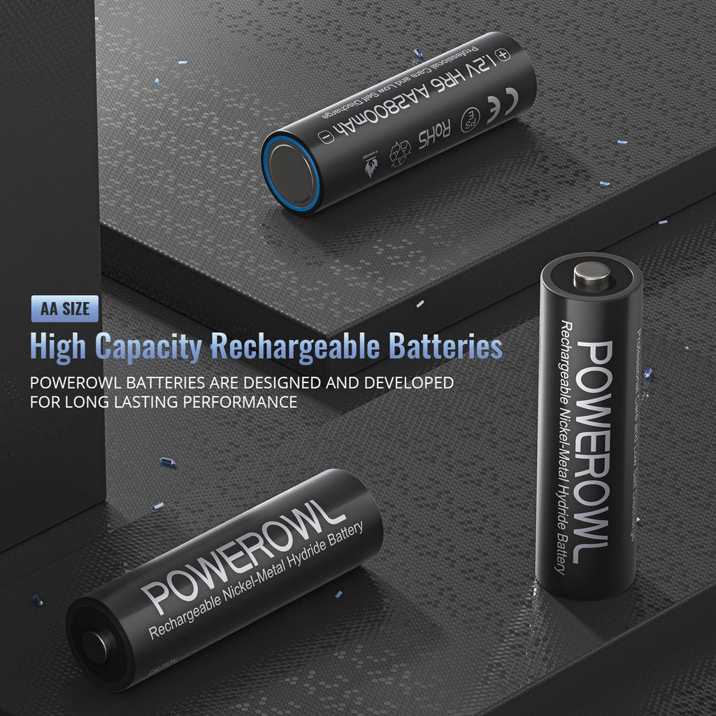 Rechargeable AA Batteries 2800mAh 1.2V NiMH Pack of 12 C253