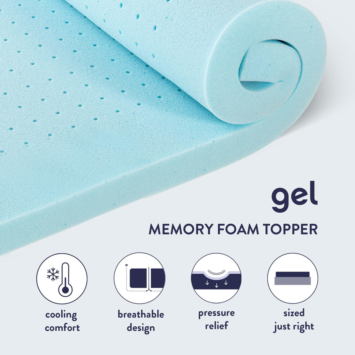 3 Inch Ventilated Memory Foam Mattress Topper, Twin E825304