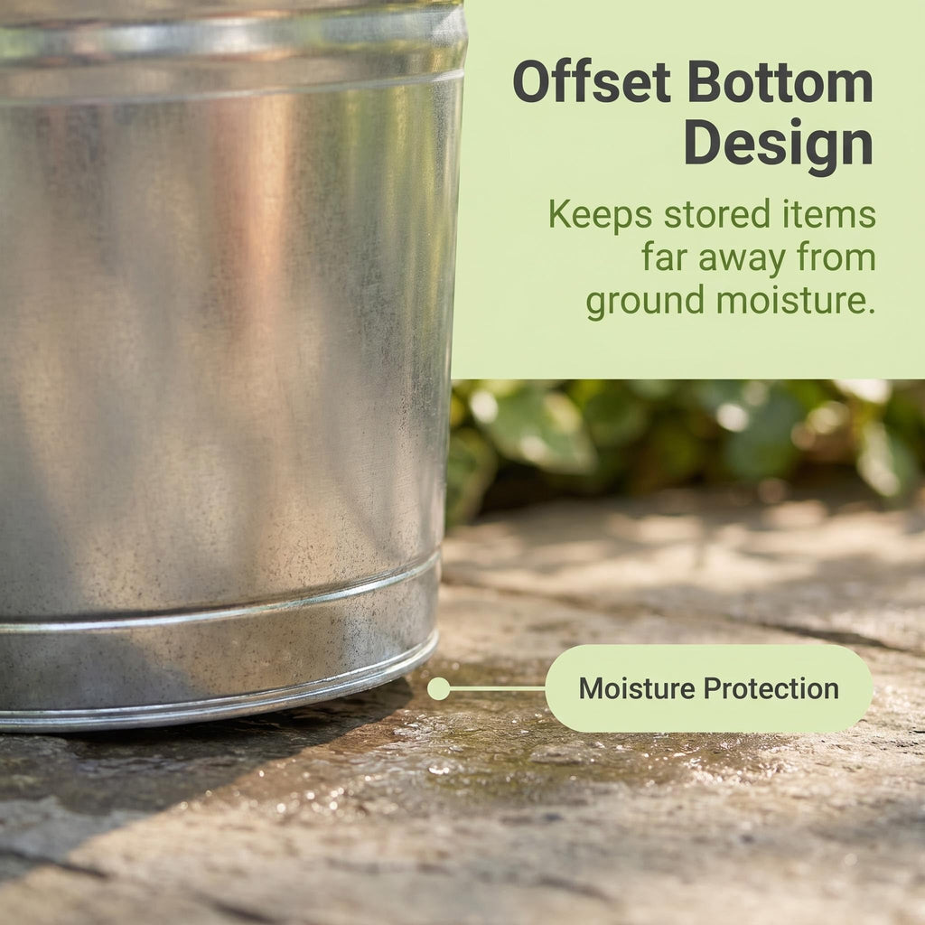 Galvanized Steel 6 Gallon Trash Can with Locking Lid M9791