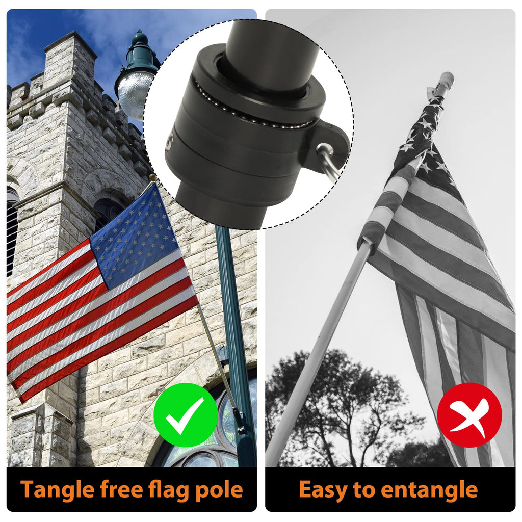 6FT Black Stainless Steel Flag Pole Kit D8621