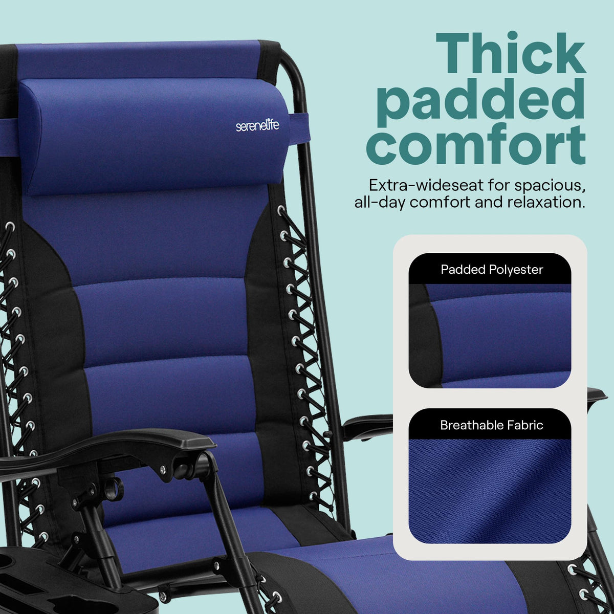 Foldable Adjustable Zero Gravity Lounge Chair with Cup Holder and Side Table J1265
