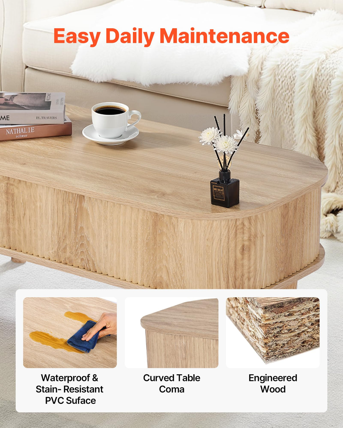 Natural Lift Top Coffee Table with Storage Y555820
