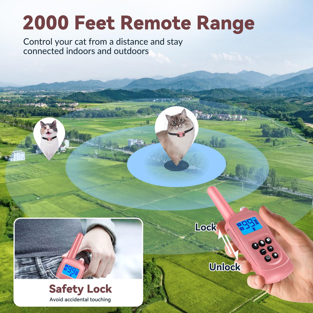 Pink Cat Shock Collar with Remote H179