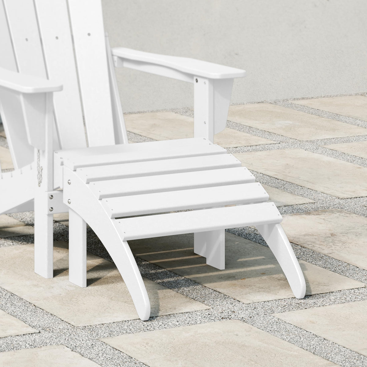 White All Weather Poly Lumber Adirondack Ottoman H70231