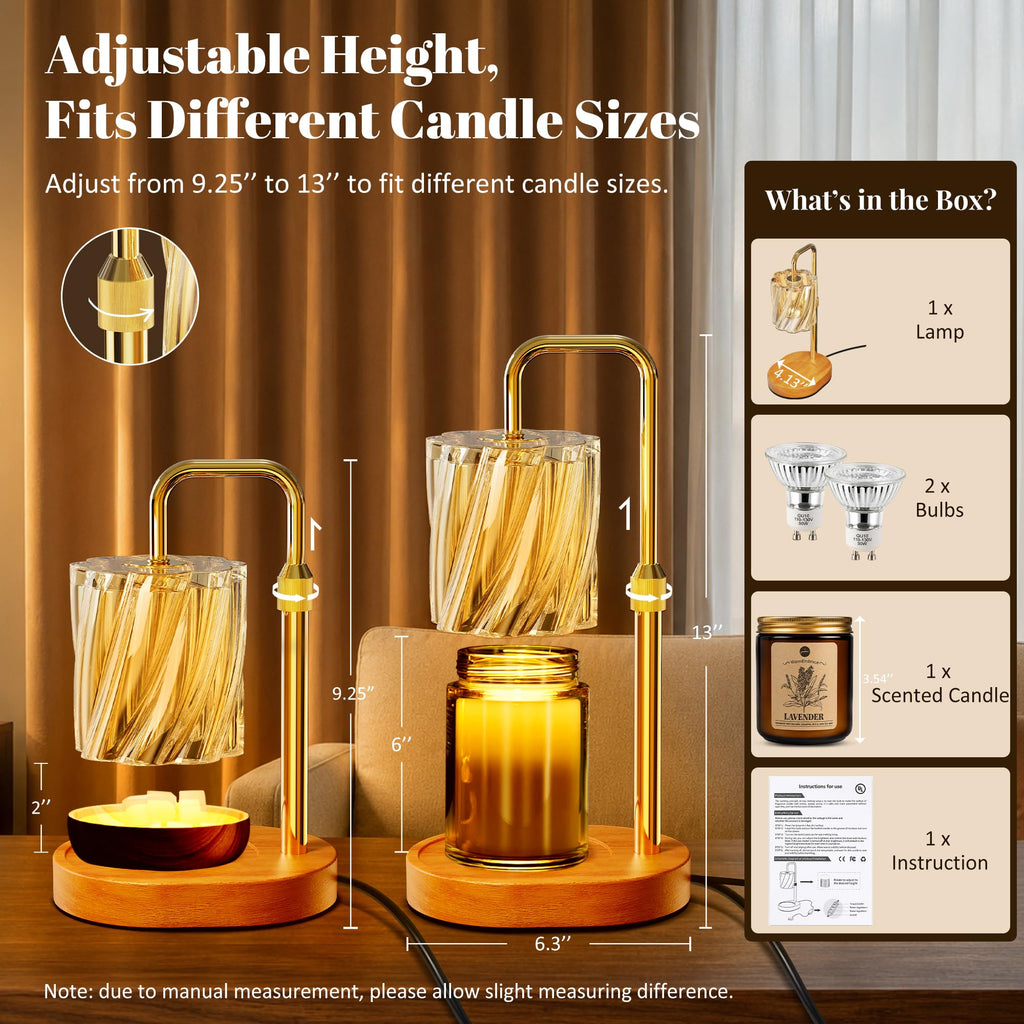 Candle Warmer Lamp Set with Scented Jar Candle & Timer P23914