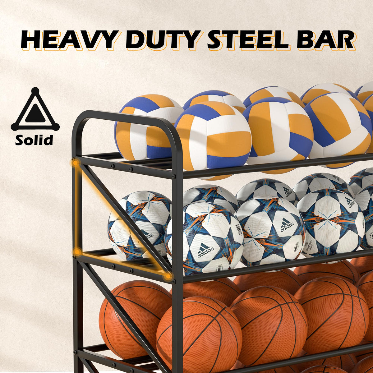 4-Tier 40-Ball Basketball Rack with Wheels X277098