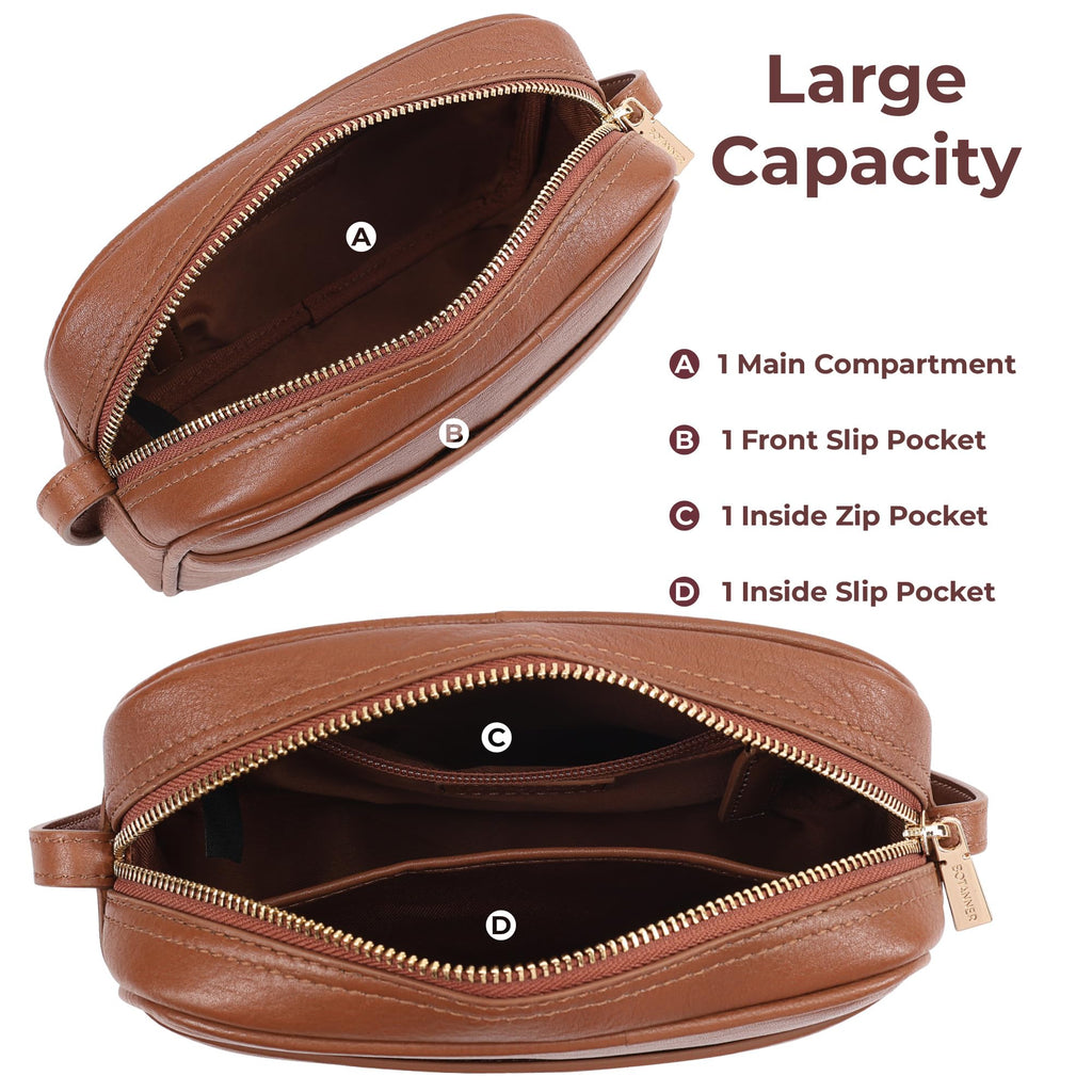 Genuine Leather Crossbody Bag with Adjustable Strap M4665
