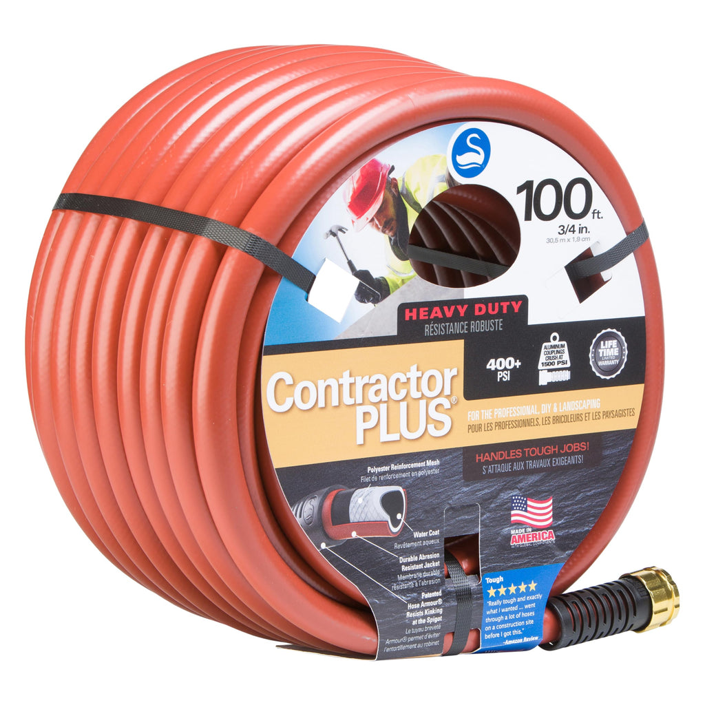 Heavy Duty Watering Hose, 100' Length, 3/4" Diameter, 400+ PSI, Red Y1945