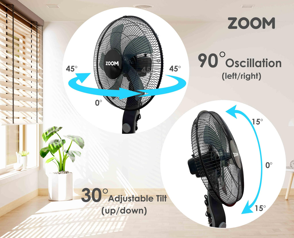Black 2 Pack 16 inch Pedestal Stand Fan K865