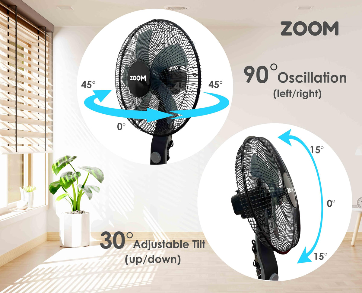 Black 2 Pack 16 inch Pedestal Stand Fan K865