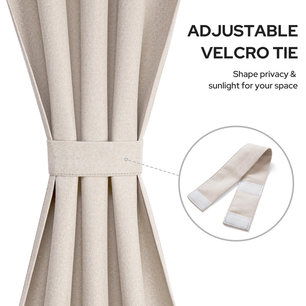 100% Blackout Linen Door Curtains 26x72 Inch K846967