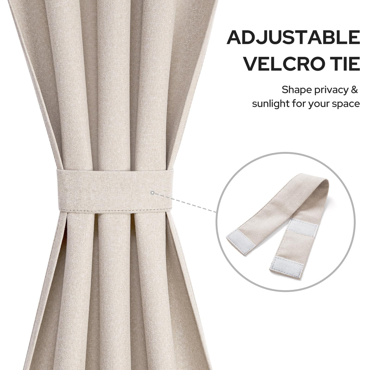 100% Blackout Linen Door Curtains 26x72 Inch K846967