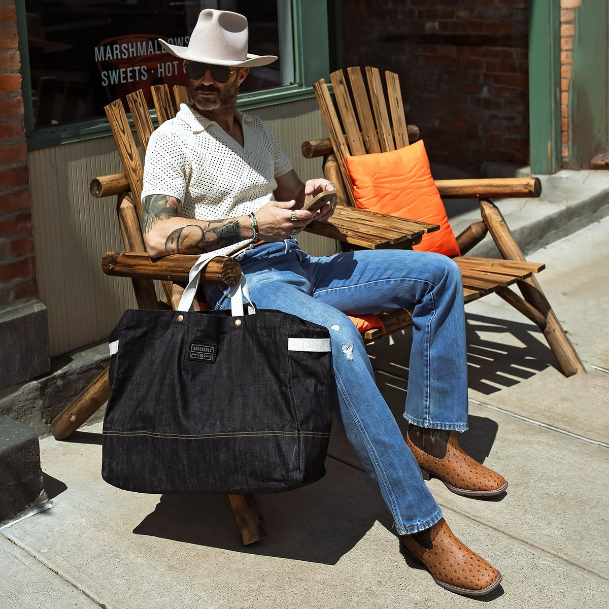 Cowboy Boots for Men with Embroidered Square Toe D30795