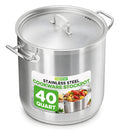 Stainless Steel Stock Pot with Lid 40 Qt F298481
