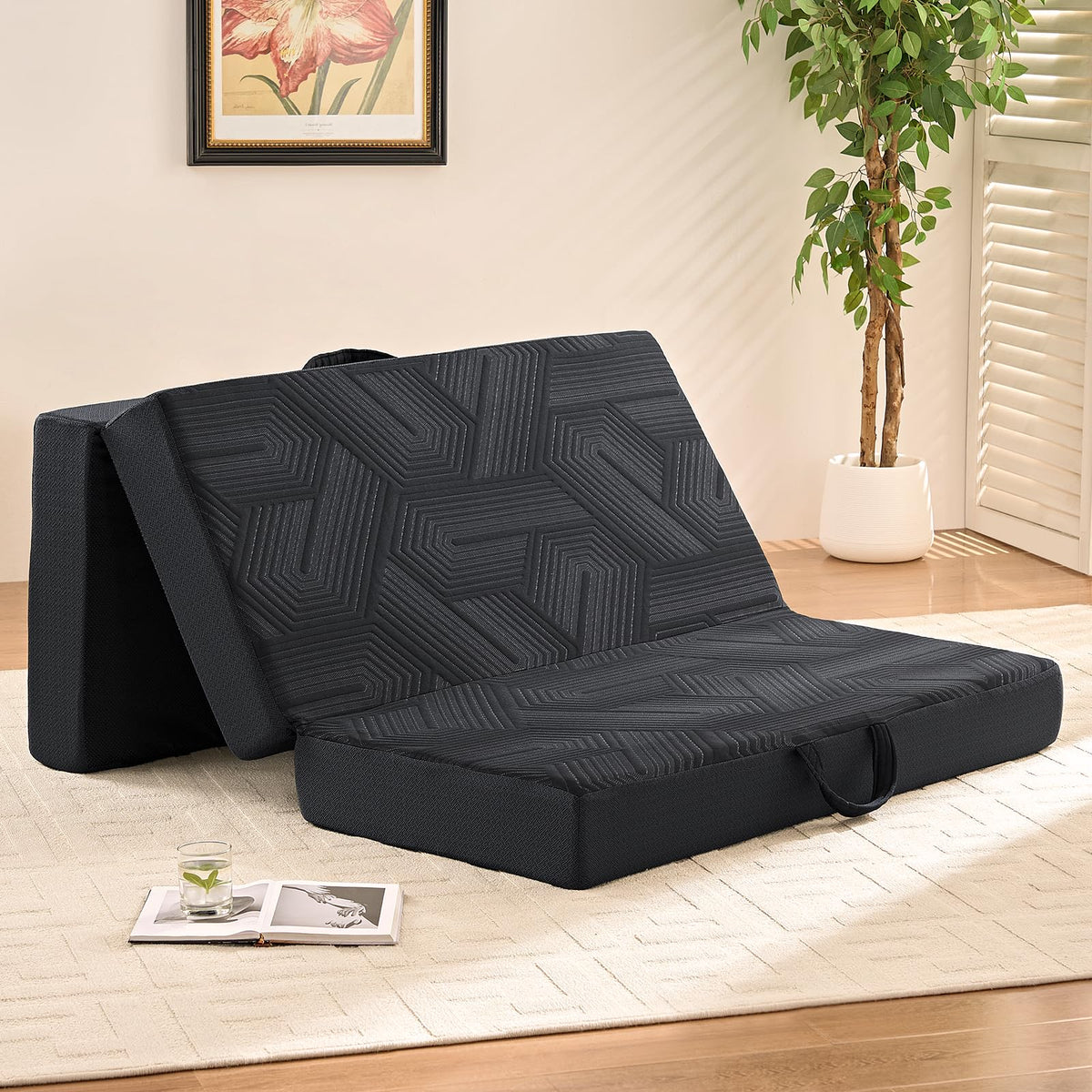 6 Inch Memory Foam Tri-Fold Twin Mattress with Washable Cover F2164