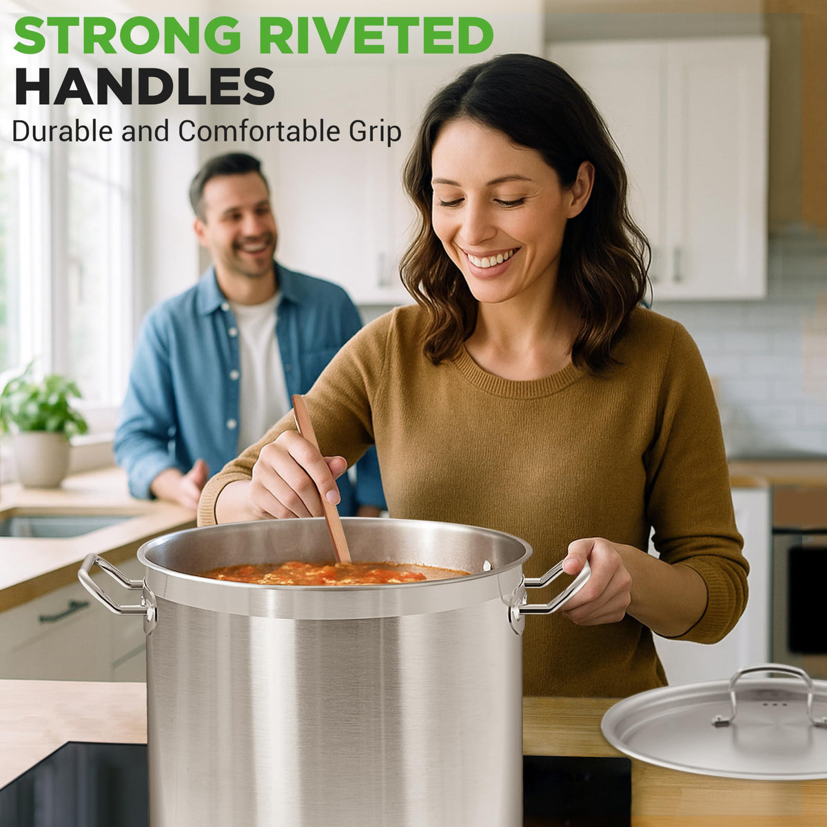 Stainless Steel Stock Pot with Lid 40 Qt F298481
