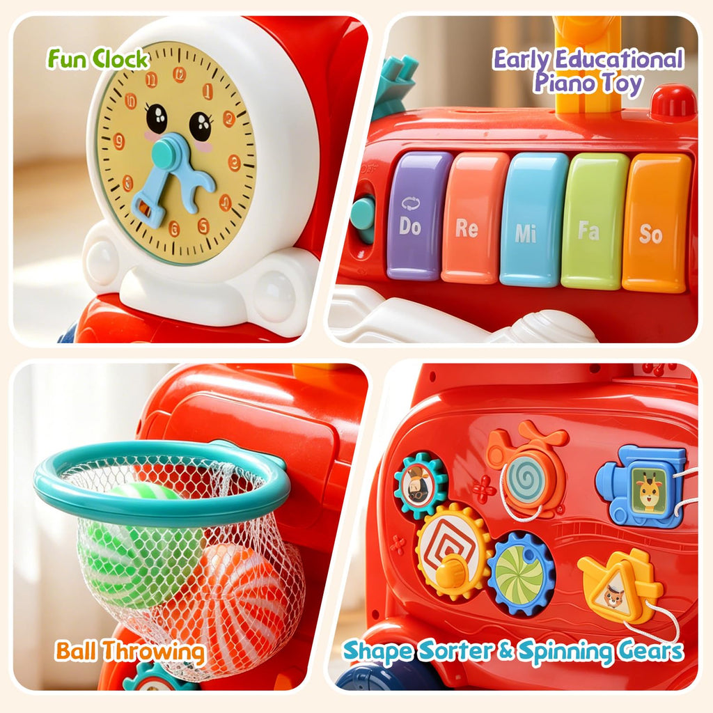 Baby Push Walker Toddler Walking Toy with Busy Board V56523