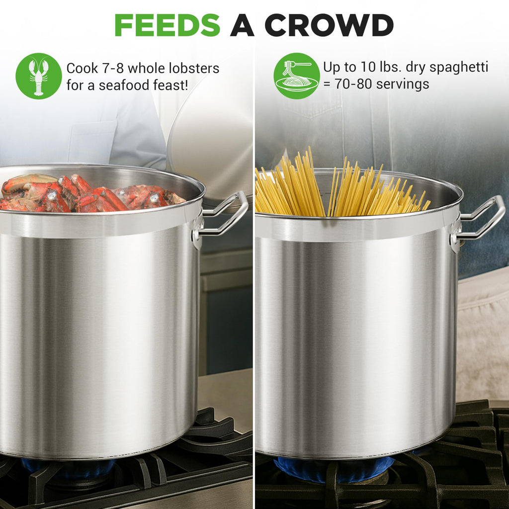 Stainless Steel Stock Pot with Lid 40 Qt F298481