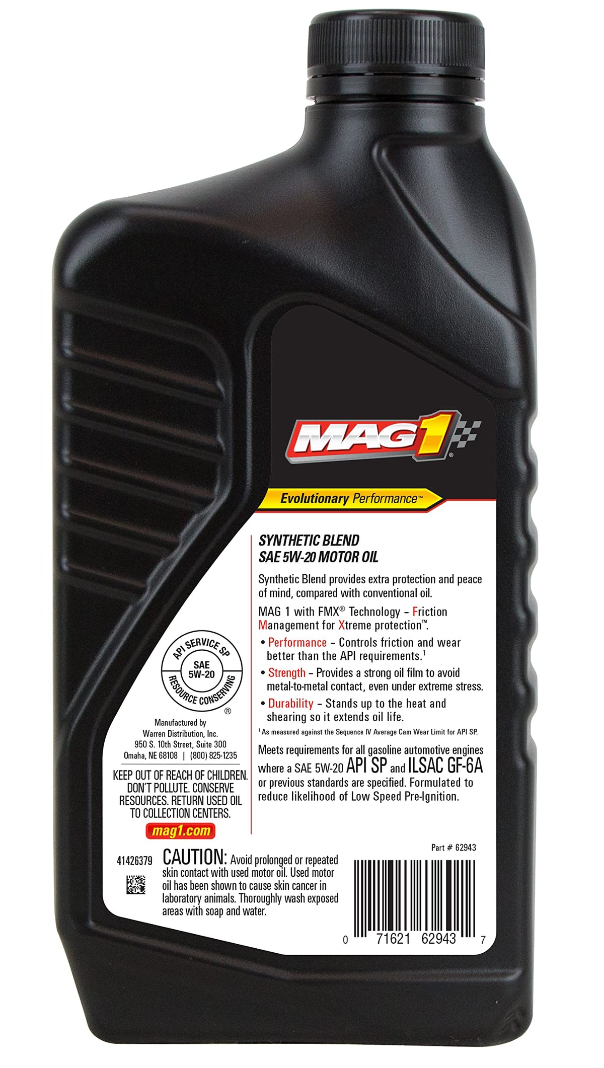 Synthetic Blend SAE 5W-20 Motor Oil 1 Quart Z9019
