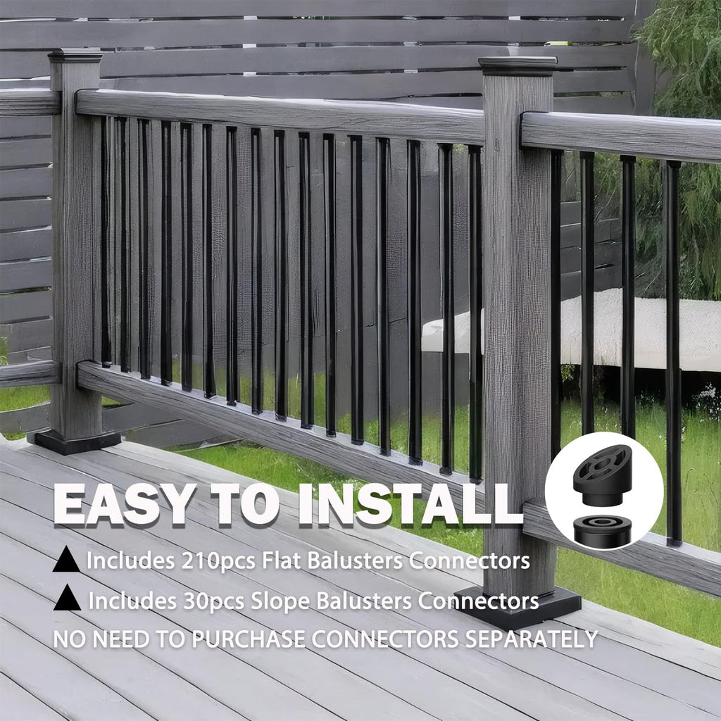 105 Pack 26" Black Aluminum Deck Balusters R16966