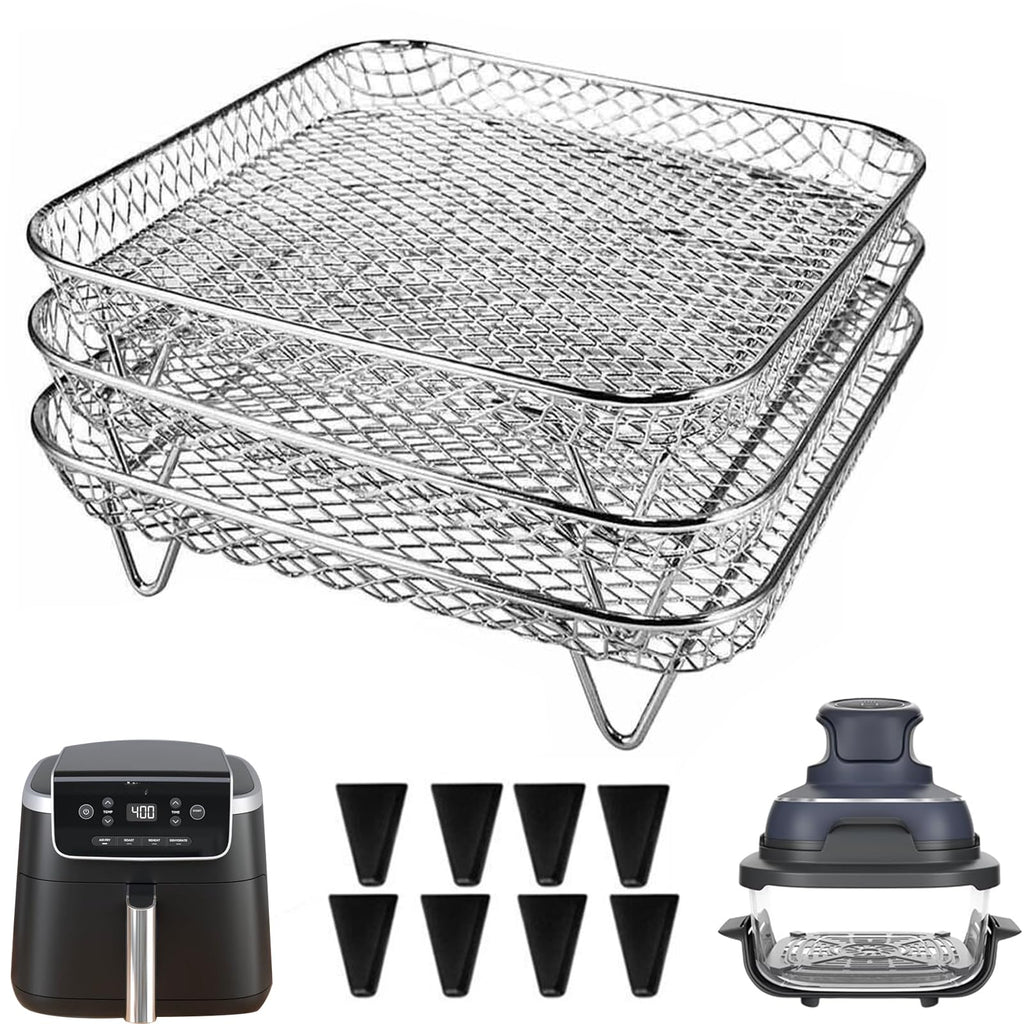 7 Inch Stackable Stainless Steel Air Fryer Rack, 3 Pcs S888