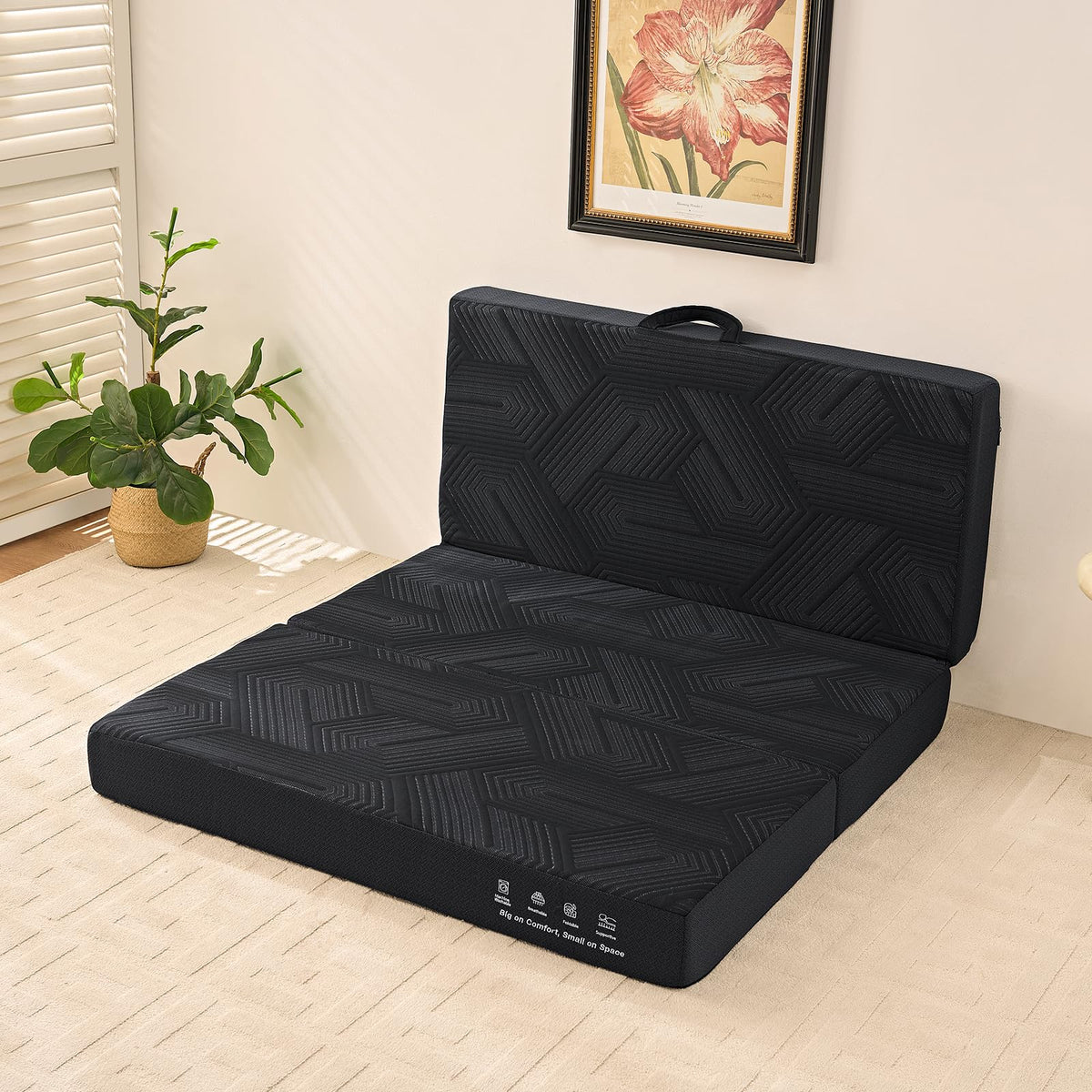 6 Inch Memory Foam Tri-Fold Twin Mattress with Washable Cover F2164