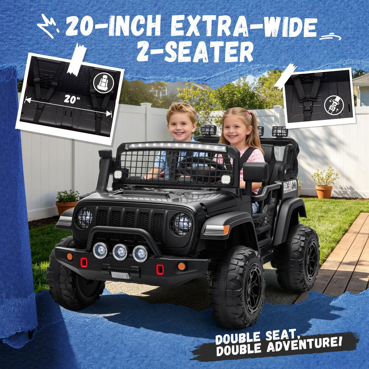 Black 2 Seater 24V Ride On Car T667