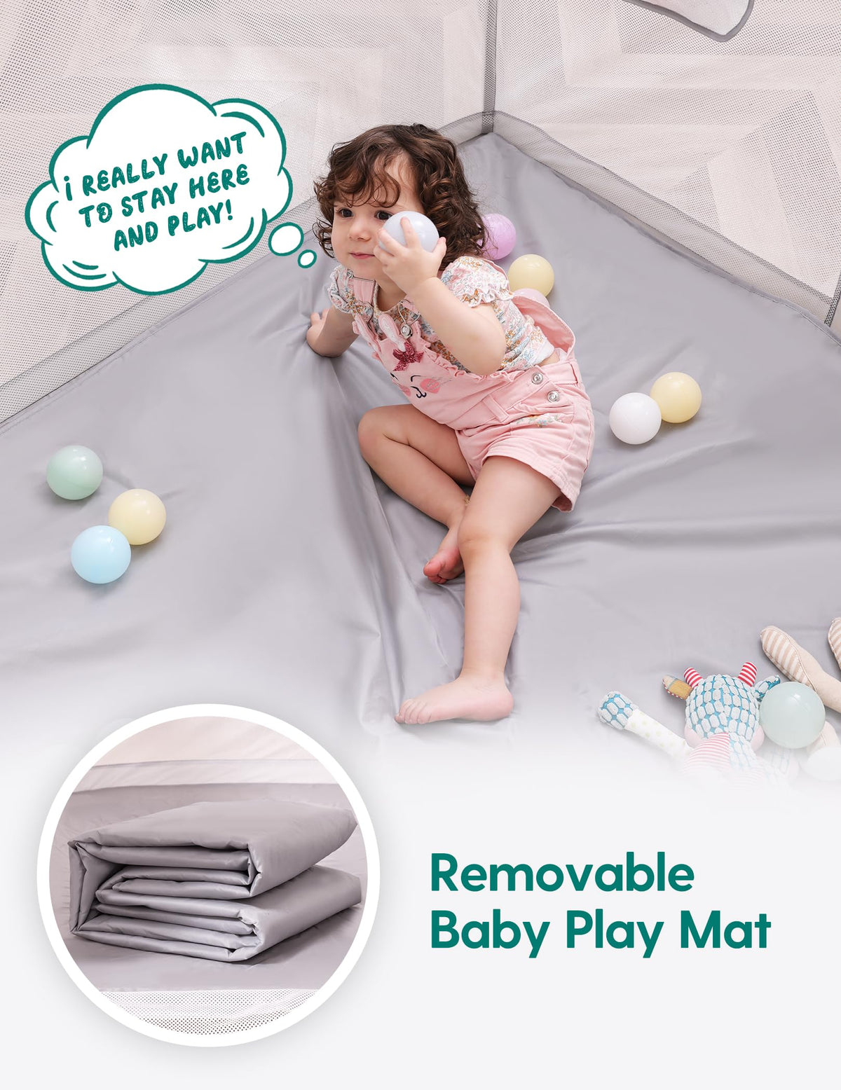 Foldable Baby Playpen with Mat Z2652
