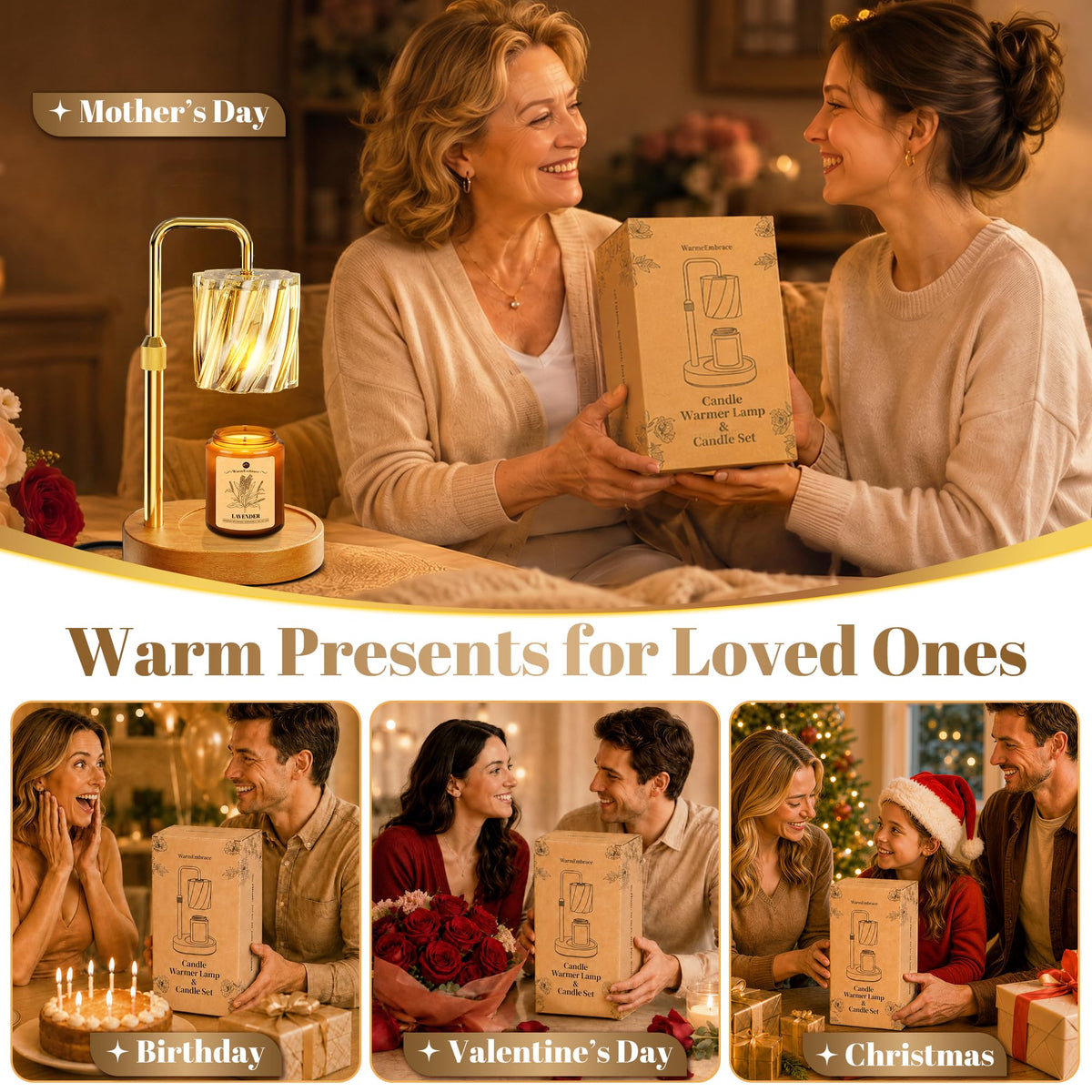 Candle Warmer Lamp Set with Scented Jar Candle & Timer P23914