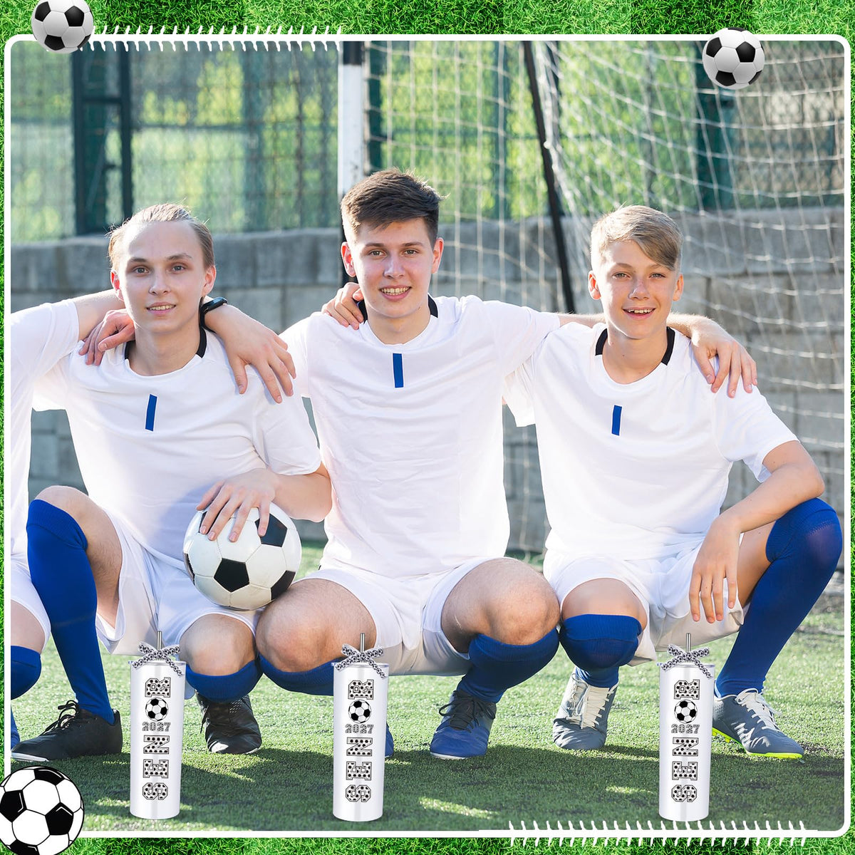 20 oz Soccer Tumblers Cups S8232