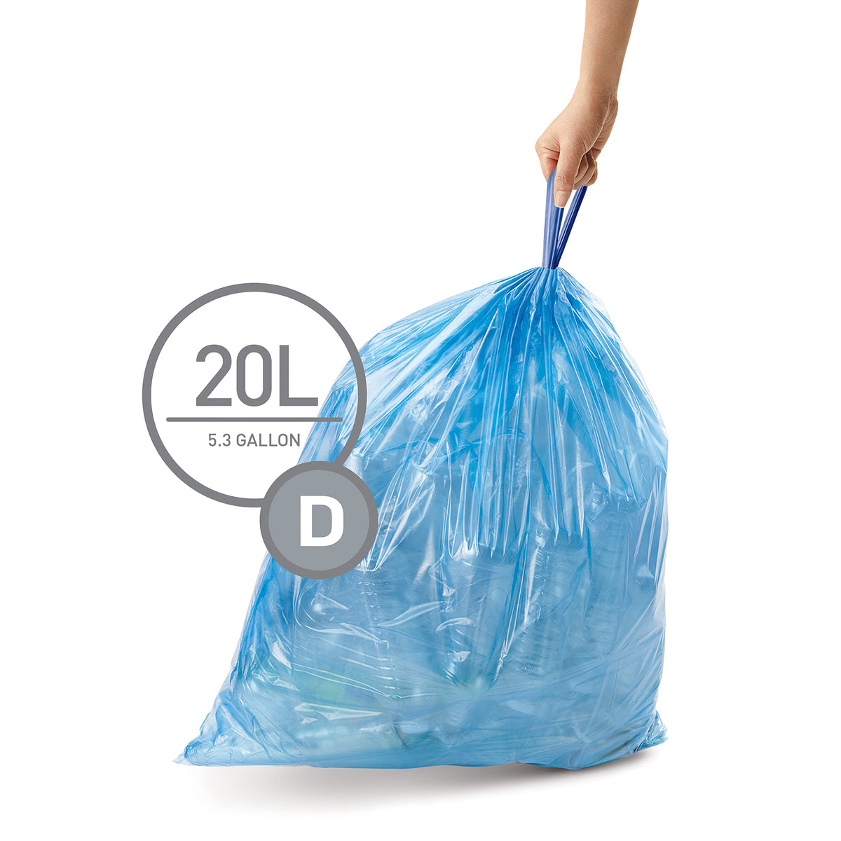 60 Count Drawstring Trash Bags, 20 Liter / 5.3 Gallon O949101