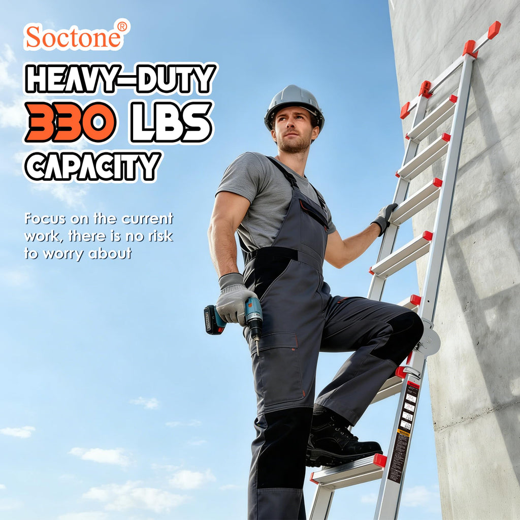 Telescoping Ladder, 22.5 Ft A Frame Anti-Slip Multi Position N8904