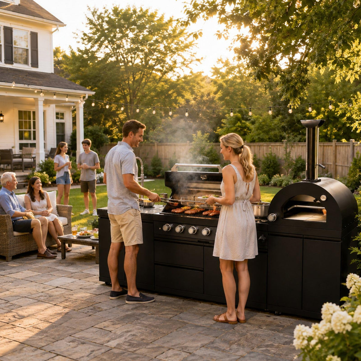 106" Propane BBQ Grill with Pizza Oven K4421