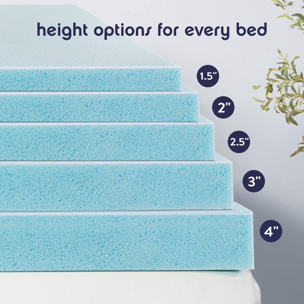 3 Inch Ventilated Memory Foam Mattress Topper, Twin E825304