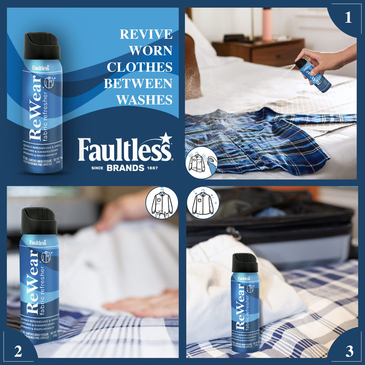 Dry Wash Spray for Clothing 3oz Mini 3 Pack Q694830