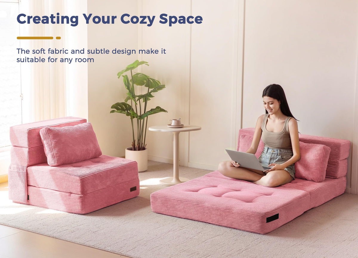 Convertible Sofa Bed with Pillow F770987