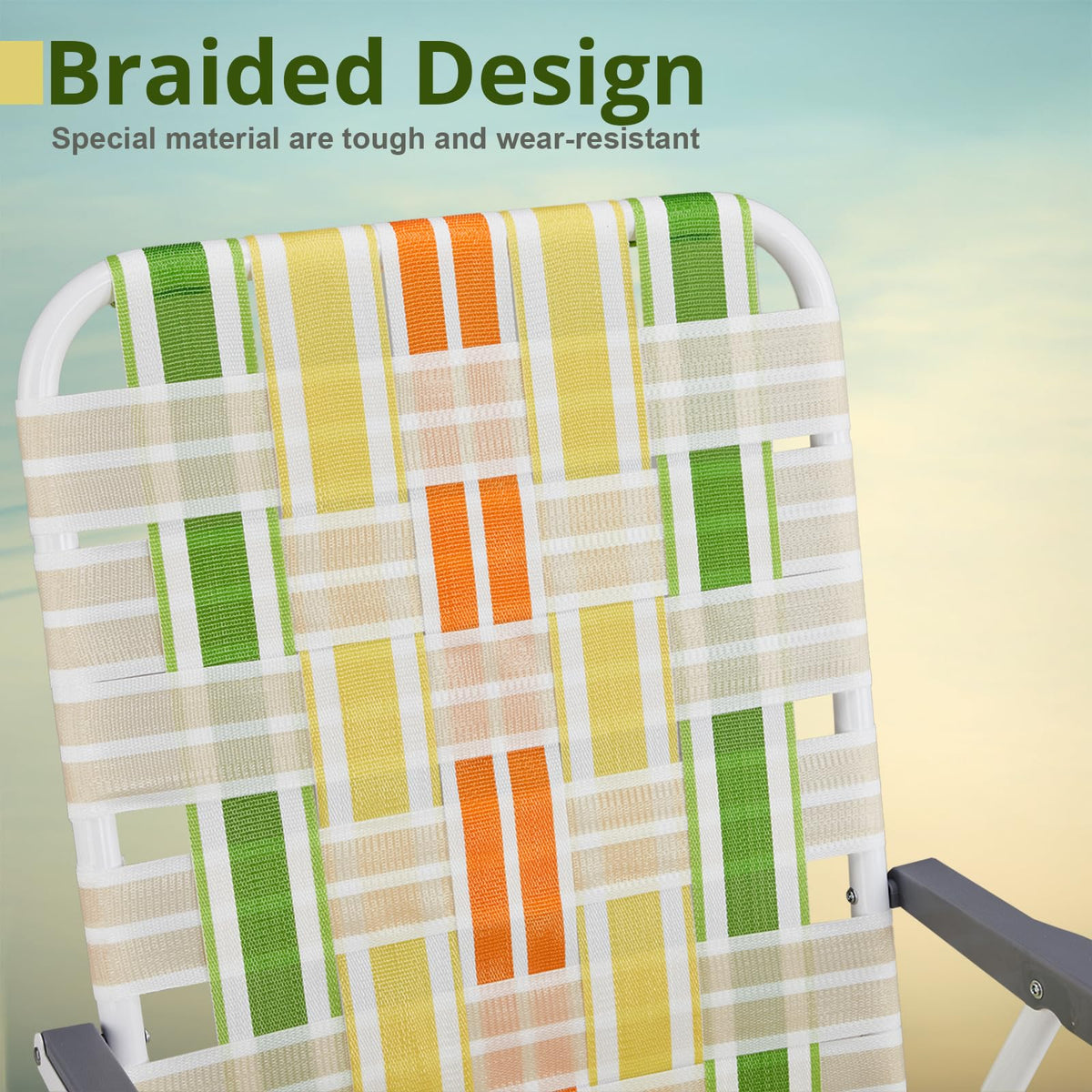 2 Pack Green Foldable Beach Chairs M203899