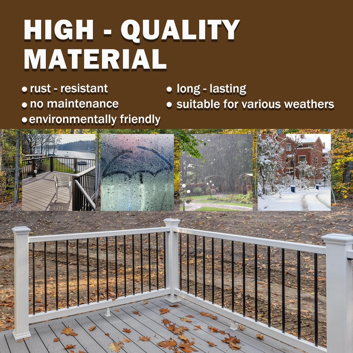 105 Pack 26" Black Aluminum Deck Balusters R16966